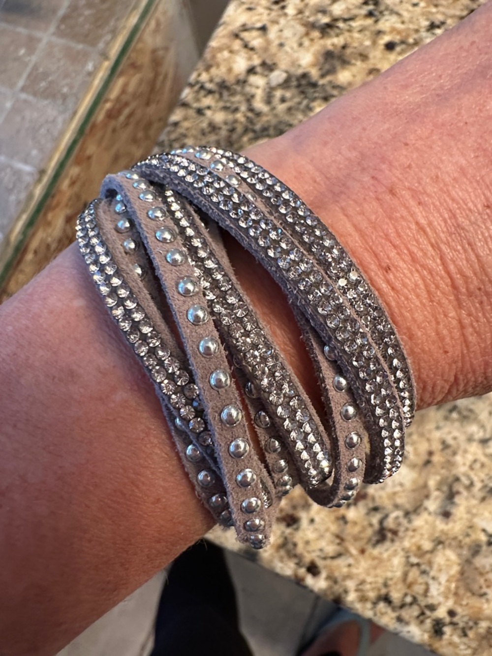 Gray Crystal Wrap Bracelet - Women's Jewelry